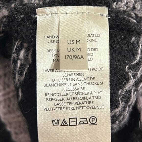 Free People Snow Globe Wool-Blend Sweater Women’s Medium Onyx Combo Boxy Cropped - Picture 6 of 8